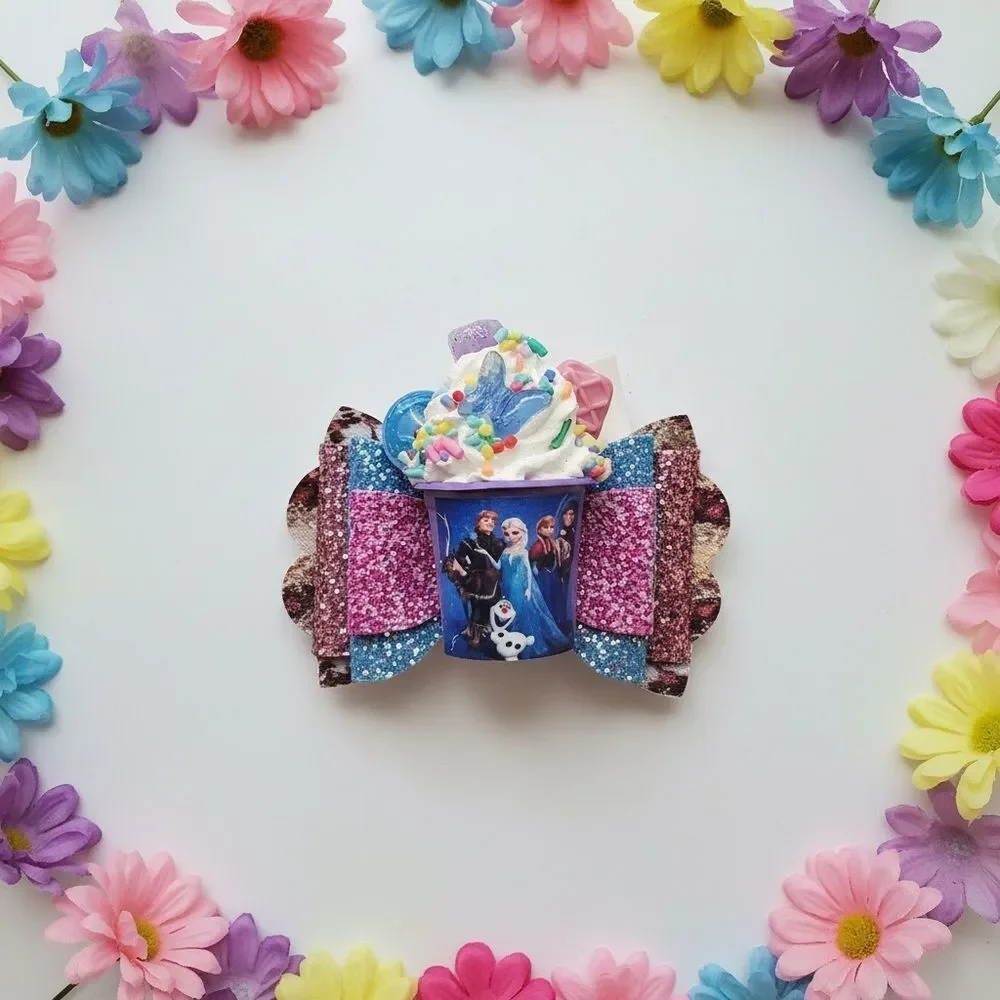 NWOT - Toddler/Girls 3D Hair Bow - Frozen - Purple